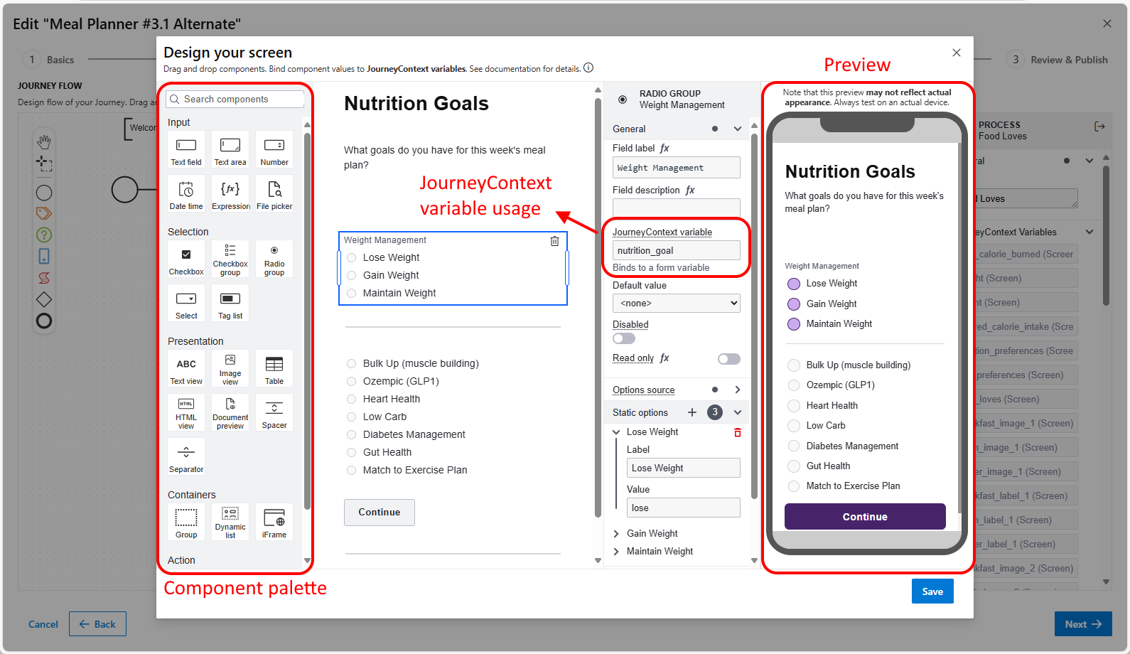 Journey Screen Designer